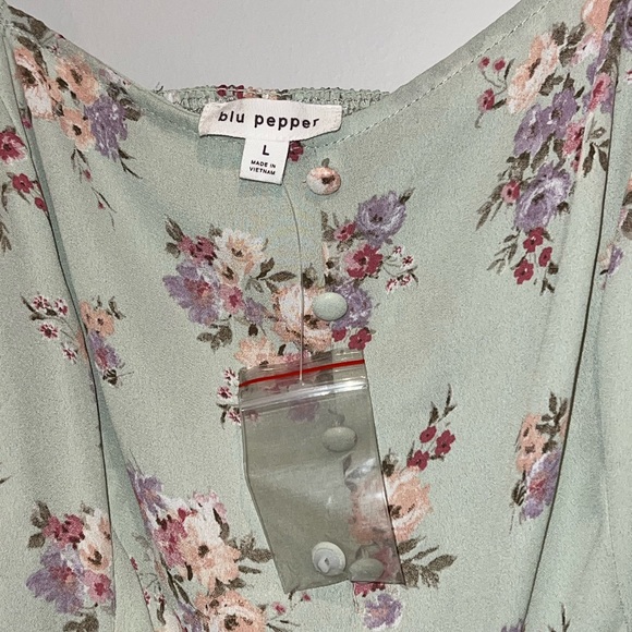 Blu Pepper Mint Floral Blouse - Picture 4 of 4